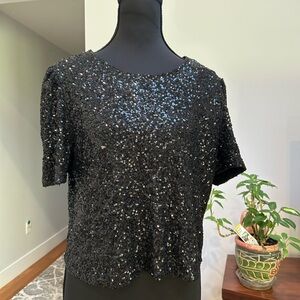 Elegant Black Sequin Top